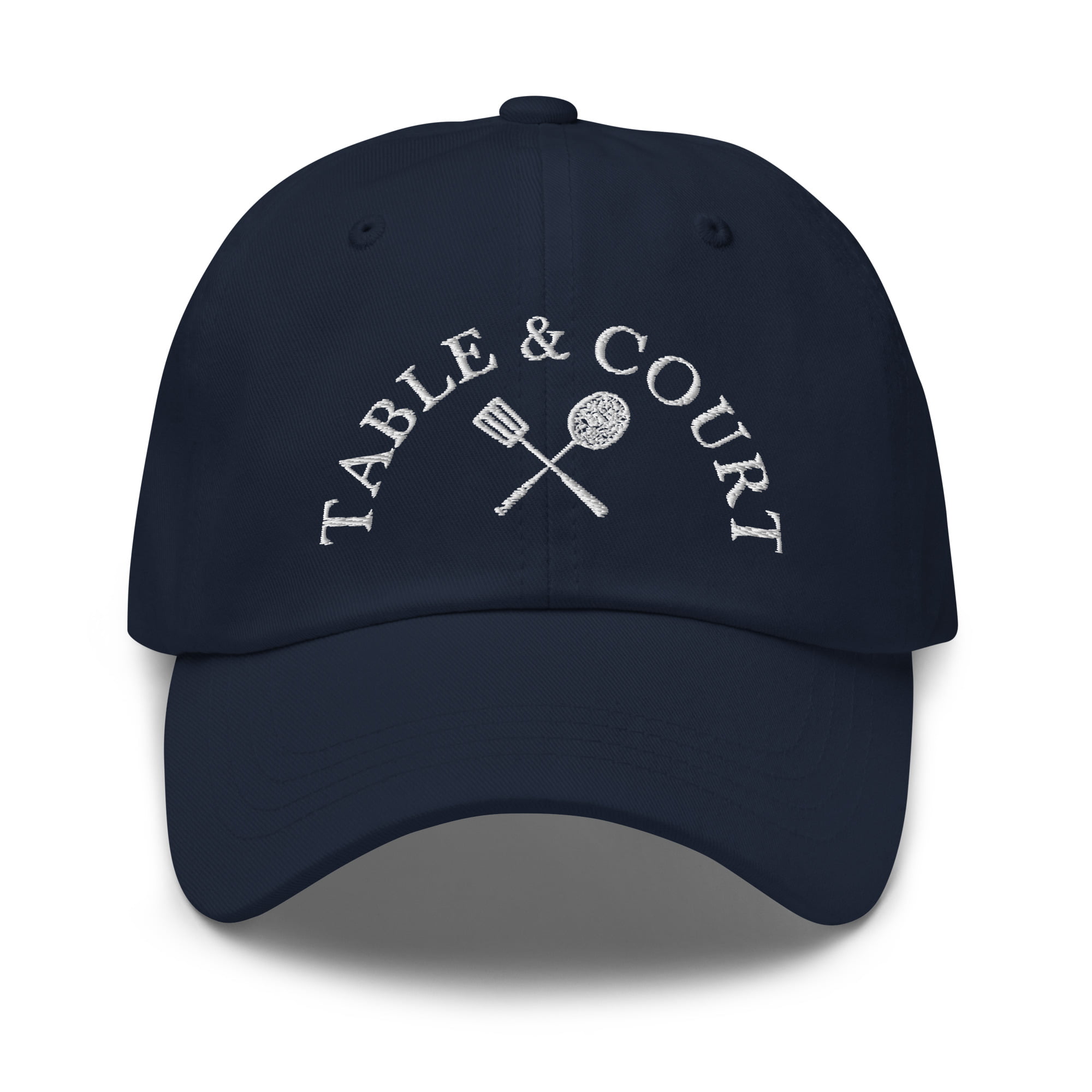 Table and Court White Logo Hat - Navy