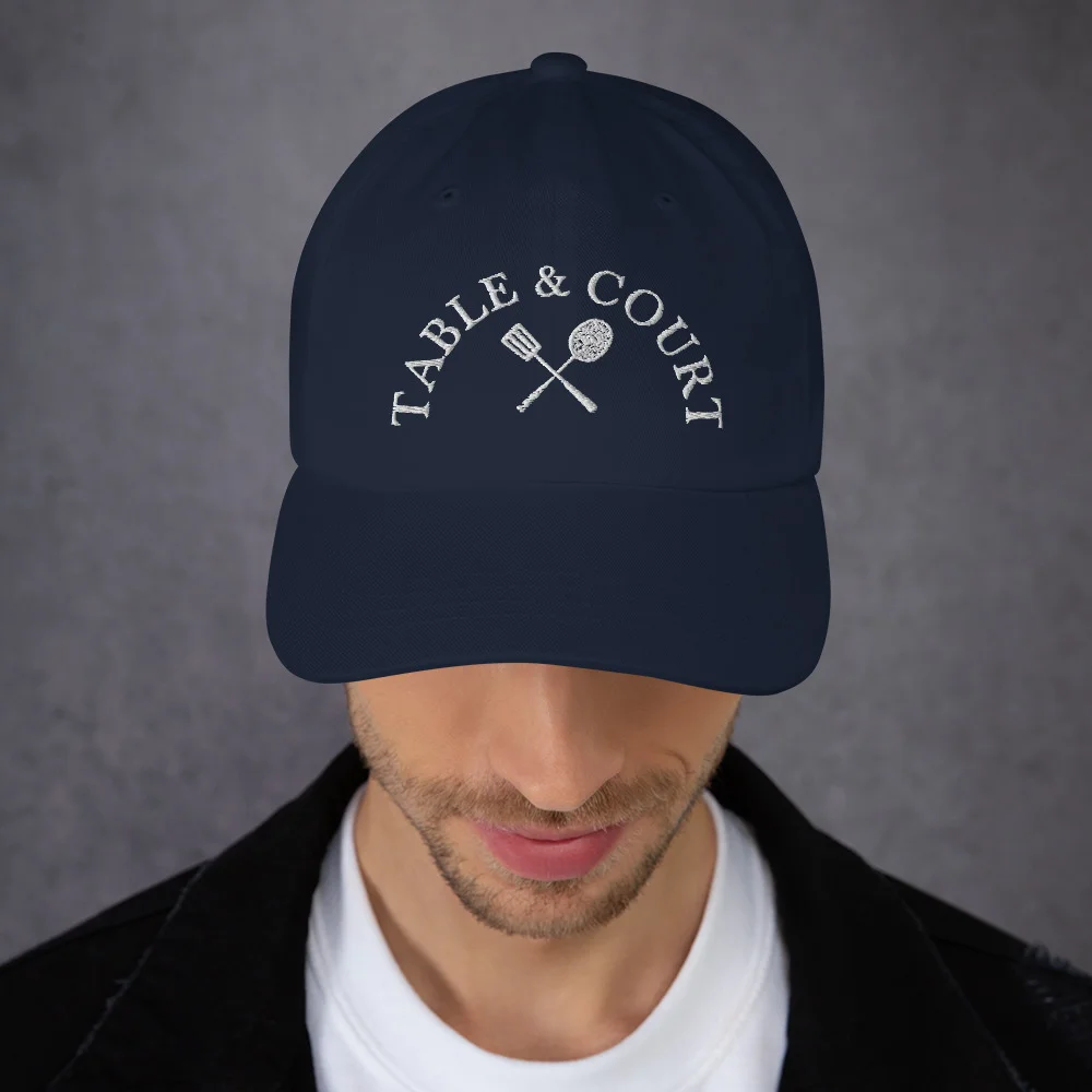 Table and Court White Logo Hat - Navy