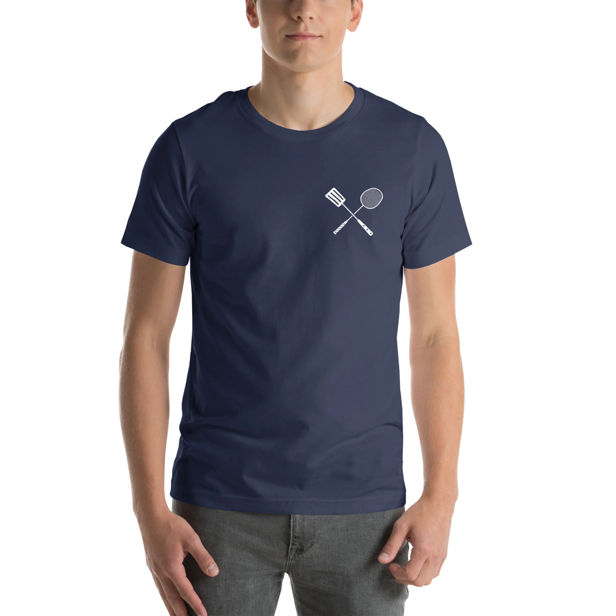 Table and Court White Logo Cotton Short Sleeve Tee - Navy - Front