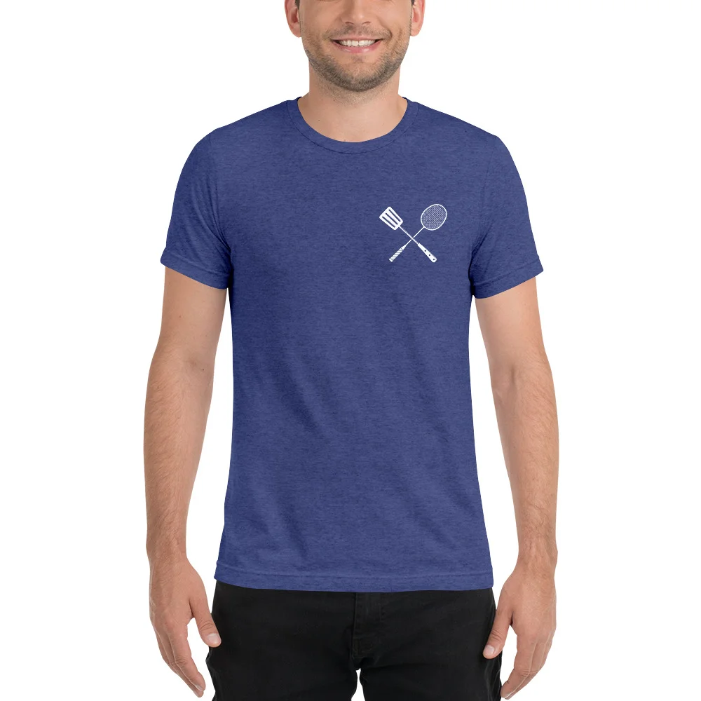 Table and Court White Logo Tri-Blend Short Sleeve Tee - Navy - Front