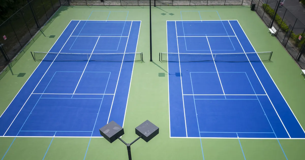 Tennis Court to Pickleball Conversion - Table and Court